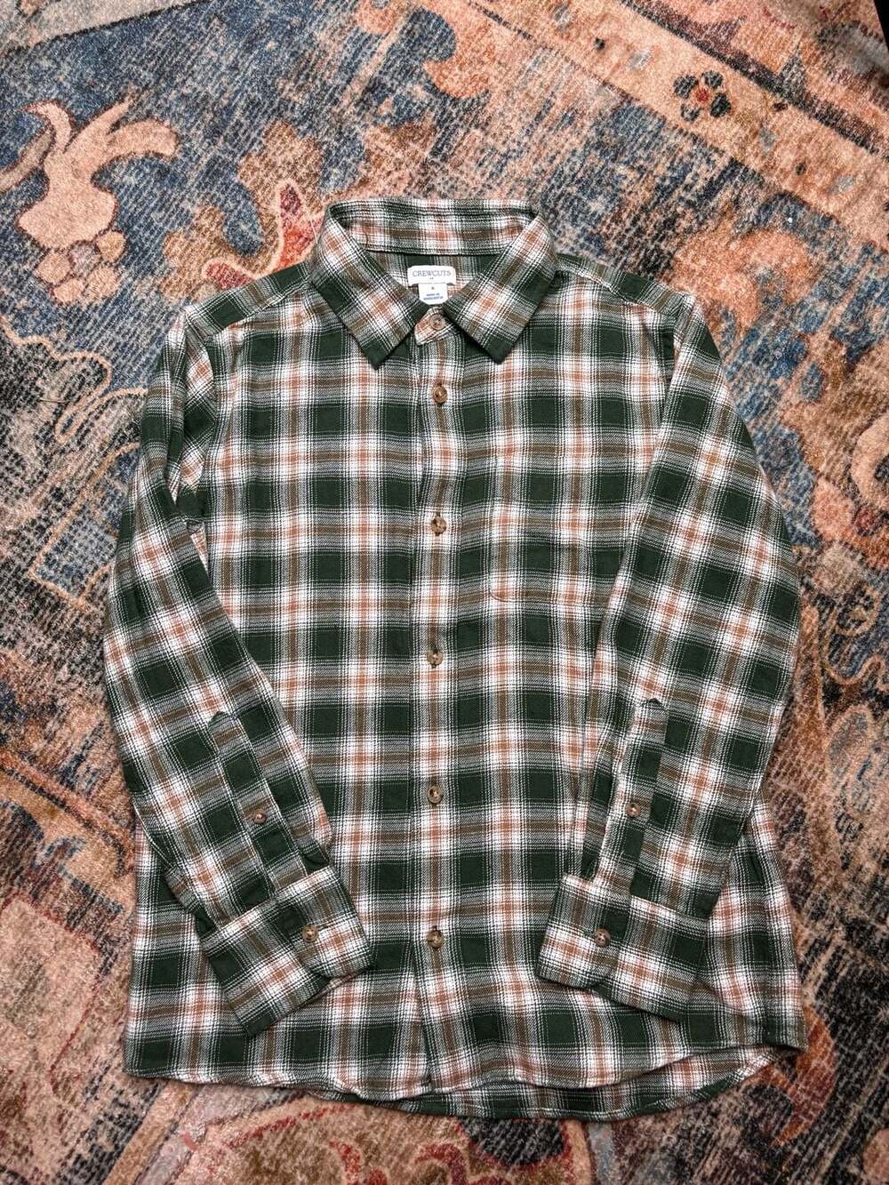 Crewcuts by J.Crew Boys Long Sleeve Button-Down Plaid Flannel Shirt